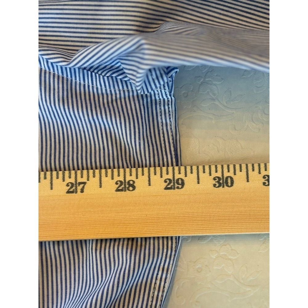 Saddlebred Big Easy Care Striped Blue White Button Down Dress Shirt 2XL - Picture 6 of 8